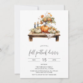 Herfst Potluck Dinner Invitation, Thanksgiving Kaart