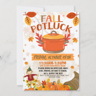 Herfst Potluck Invitation, Uitnodiging herfstlunch