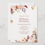 Herfst Potluck Uitnodiging | Waterverf Herfst (Voorkant)