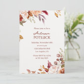Herfst Potluck Uitnodiging | Waterverf Herfst (Staand voorkant)