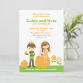 Herfst Prince en Fairy Princess Invitation Kaart (Staand voorkant)
