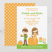 Herfst Prince en Fairy Princess Invitation Kaart (Voorkant / Achterkant)