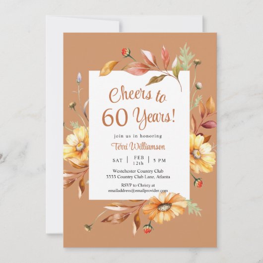 Herfst Proost op 60 jaar 60e verjaardag Kaart (Voorkant)