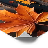 Herfst Prowler: Wasbeer op een verweerd hek Poster (Hoek)