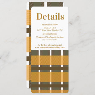 Herfst Pset Flannel Mustard Wedding Details Kaart