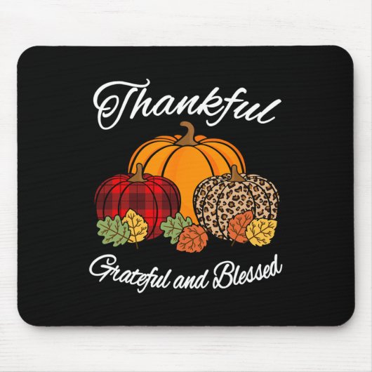 Herfst Pset Leopard Pumpkin Autumn Thanksgiving Bl Muismat (Voorkant)