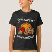 Herfst Pset Leopard Pumpkin Autumn Thanksgiving Bl T-shirt (Voorkant)