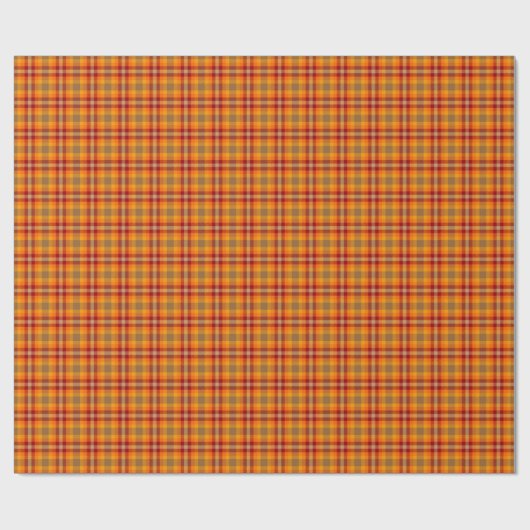 Herfst Pset Tartan Birthday Wrapping Paper Cadeaupapier (Vlak)