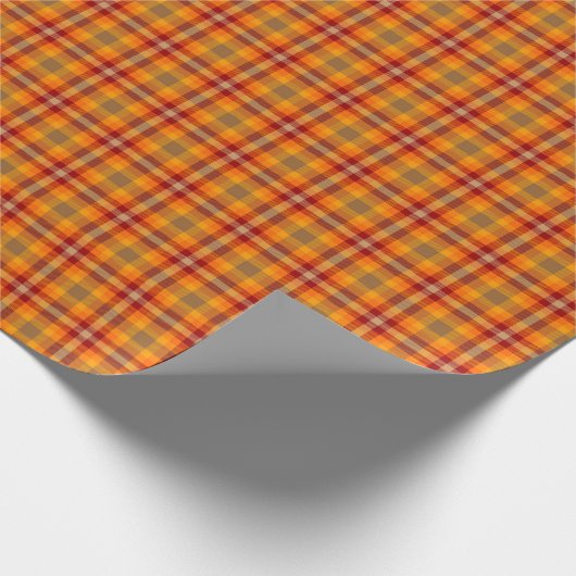 Herfst Pset Tartan Birthday Wrapping Paper Cadeaupapier (Hoek)