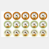 Herfst Pug Dog (fawn) pompoenen luiers Labels (Vel)
