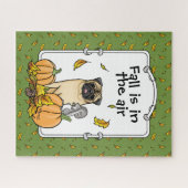 Herfst Pug Dog (fawn) pompoenen luiers Legpuzzel (Horizontaal)