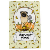Herfst Pug Dog (fawn) pompoenen luiers Medium Cadeauzakje (Voorkant)