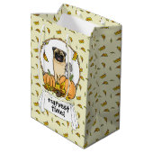 Herfst Pug Dog (fawn) pompoenen luiers Medium Cadeauzakje (Achterkant Gekanteld)