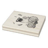 Herfst Pug Dog (fawn) pompoenen luiers Rubberstempel (Stempel)