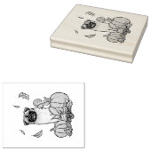 Herfst Pug Dog (fawn) pompoenen luiers Rubberstempel (Gestempeld)