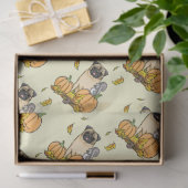 Herfst Pug Dog (fawn) pompoenen luiers Tissuepapier (Geschenk)