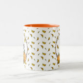 Herfst Pug Dog (fawn) pompoenen luiers Tweekleurige Koffiemok (Center)