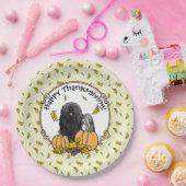 Herfst Puli Dog (zwart) pompoenen blazen schimmels Papieren Bordje (Feest)