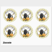 Herfst Puli Dog (zwart) pompoenen blazen schimmels Ronde Sticker (Vel)