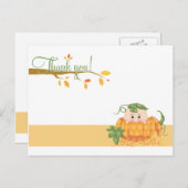 Herfst Pumkin | Baby shower Dank u Briefkaart (Voorkant / Achterkant)