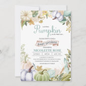 Herfst Pumpkin Autumn Baby shower Invitation Boy Kaart (Voorkant)