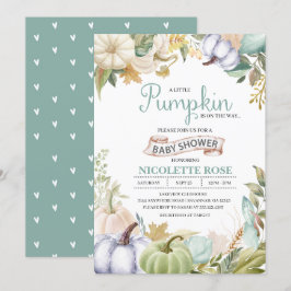 Herfst Pumpkin Autumn Baby shower Invitation Boy Kaart