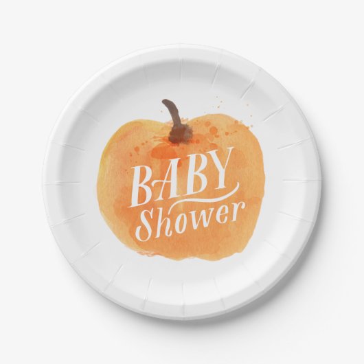 Herfst Pumpkin Autumn | Baby shower Papieren Bordje (Voorkant)