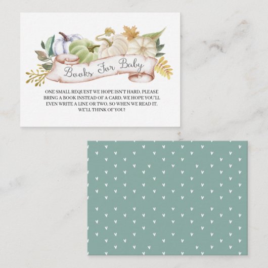 Herfst Pumpkin Autumn Books for Baby Enclosure Car Informatiekaartje (Voorkant / Achterkant)