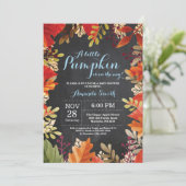 Herfst Pumpkin Autumn Boy Baby shower Uitnodiging (Staand voorkant)