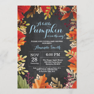 Herfst Pumpkin Autumn Boy Baby shower Uitnodiging