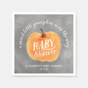 Herfst Pumpkin Autumn Chalkboard Baby shower Servet