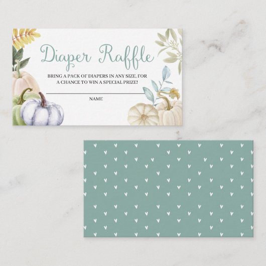 Herfst Pumpkin Autumn Diaper Raffle Enclosure Card Informatiekaartje (Voorkant / Achterkant)
