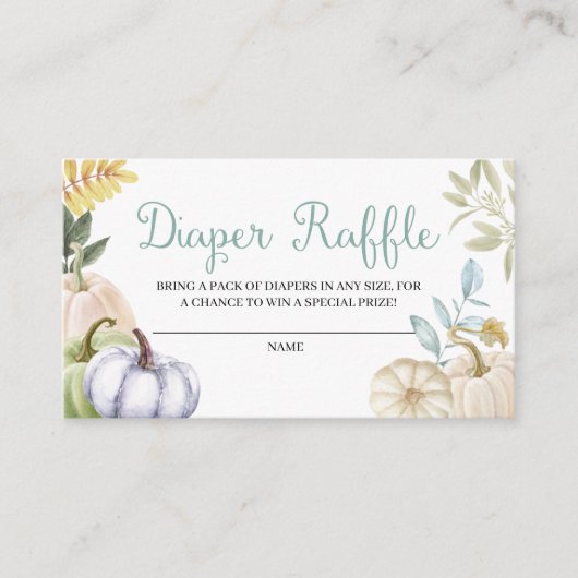 Herfst Pumpkin Autumn Diaper Raffle Enclosure Card Informatiekaartje (Voorkant)