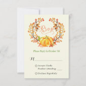 Herfst Pumpkin Autumn Floral Leaves Wreath RSVP (Voorkant)