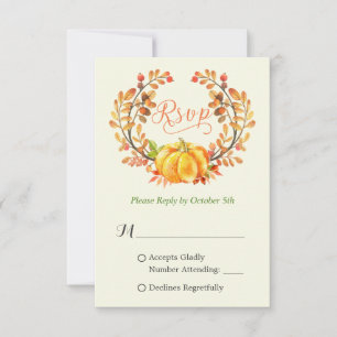 Herfst Pumpkin Autumn Floral Leaves Wreath RSVP