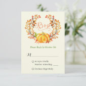 Herfst Pumpkin Autumn Floral Leaves Wreath RSVP (Staand voorkant)