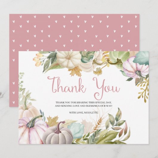 Herfst Pumpkin Autumn - Hartelijk dank Bedankkaart (Voorkant / Achterkant)