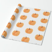 Herfst Pumpkin Autumn Waterverf Cadeaupapier (Uitgerold)