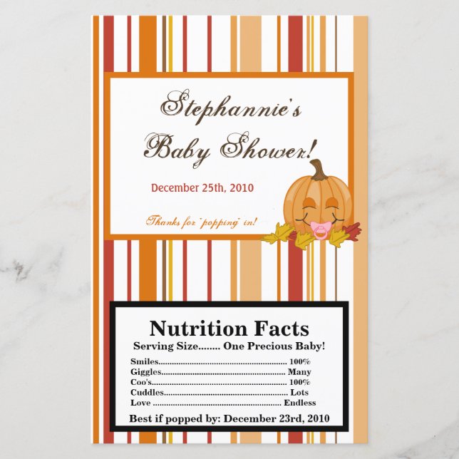 Herfst Pumpkin Baby (Voorkant)