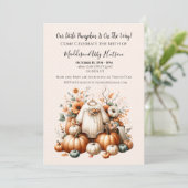 Herfst Pumpkin Baby Aankondigingsuitnodiging Kaart (Staand voorkant)