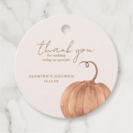 Herfst Pumpkin Baby shower Bedankjes Labels