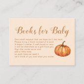 Herfst Pumpkin Baby shower Book Request Informatiekaartje (Voorkant)