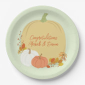 Herfst Pumpkin-Baby shower Borden Papieren Bordje (Voorkant)