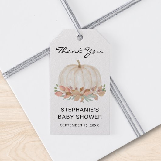 Herfst Pumpkin Baby shower Cadeaulabel