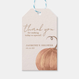 Herfst Pumpkin Baby shower Cadeaulabel