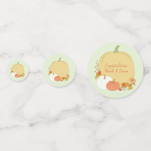 Herfst Pumpkin Baby shower Confetti (Voorkanten)