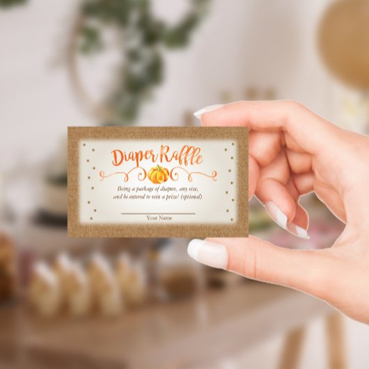 Herfst Pumpkin Baby shower Diaper Raffle Kaart