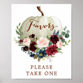 Herfst Pumpkin Baby shower Favors Sign. Poster