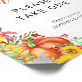 Herfst Pumpkin Baby shower Favors Sign. Poster (Hoek)