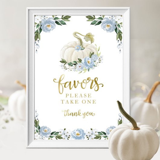 Herfst Pumpkin Baby shower Favors Sign Poster